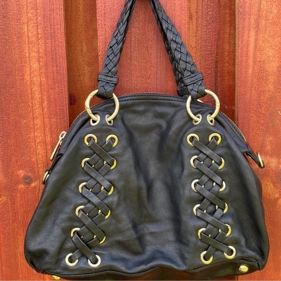 Michael Kors Black Shoulder Bag with Braided Handles - Picture 1 of 7